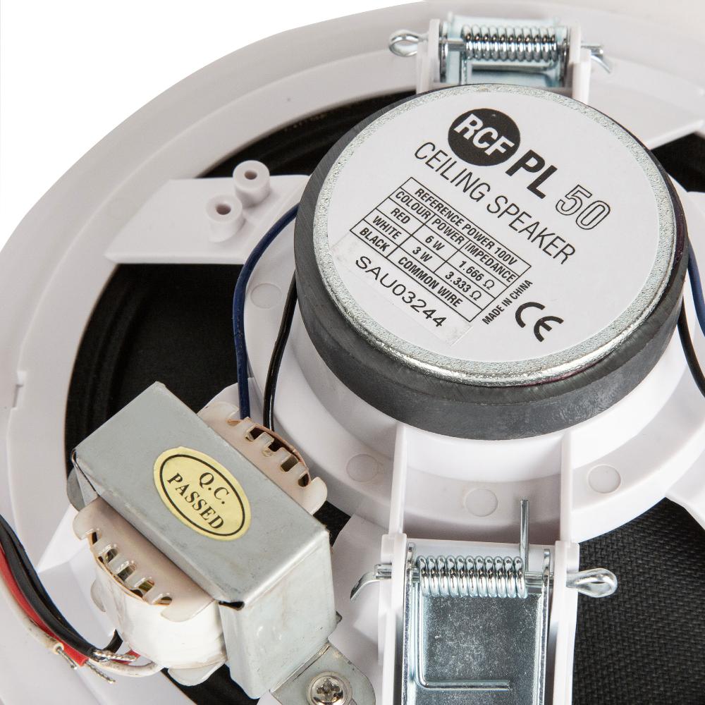 RCF innbyggingshøyttaler PL50 6" 100V, hvid, 6W