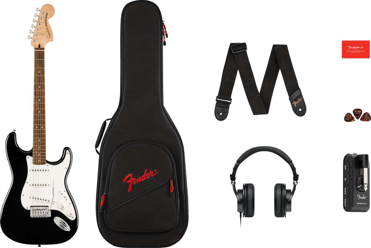 Fender Stratocaster Mustang El-gitar Startpakke (Black)