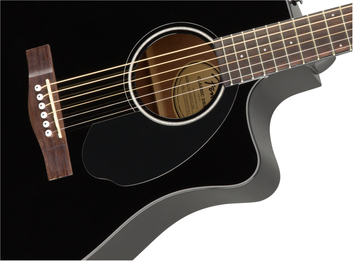 Fender CD-60SCE Dreadnought Western gitar (svart)