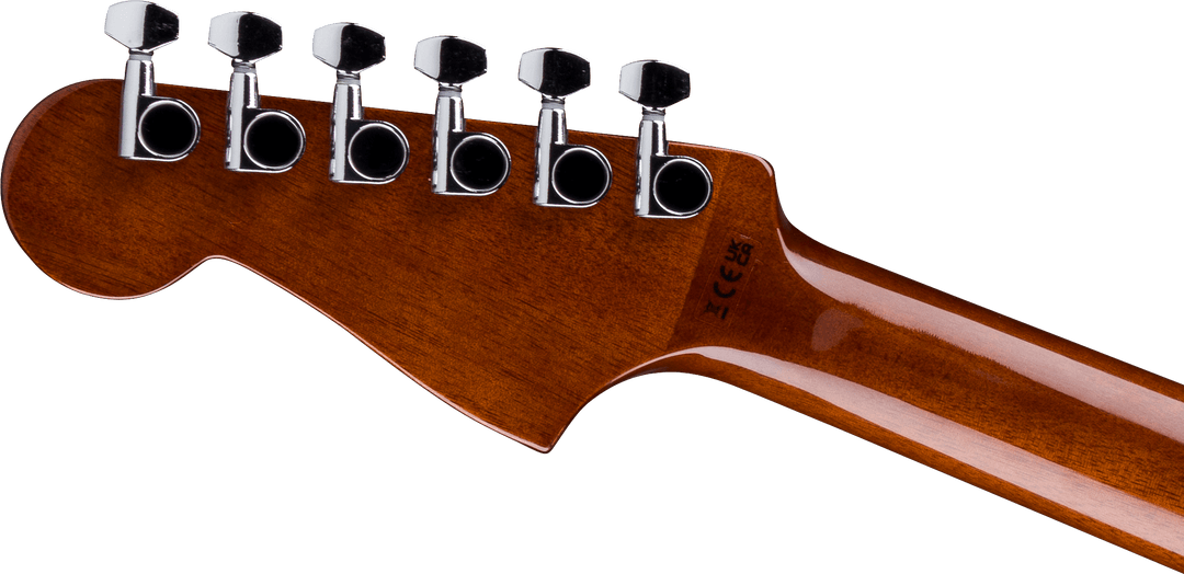 Fender California Standard Redondo™, Furu topp, svart pleksiglass, 3-farget solnedgang