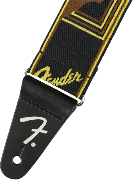 Fender vektløs gitarstropp ( Black / Yellow / brun, 2")