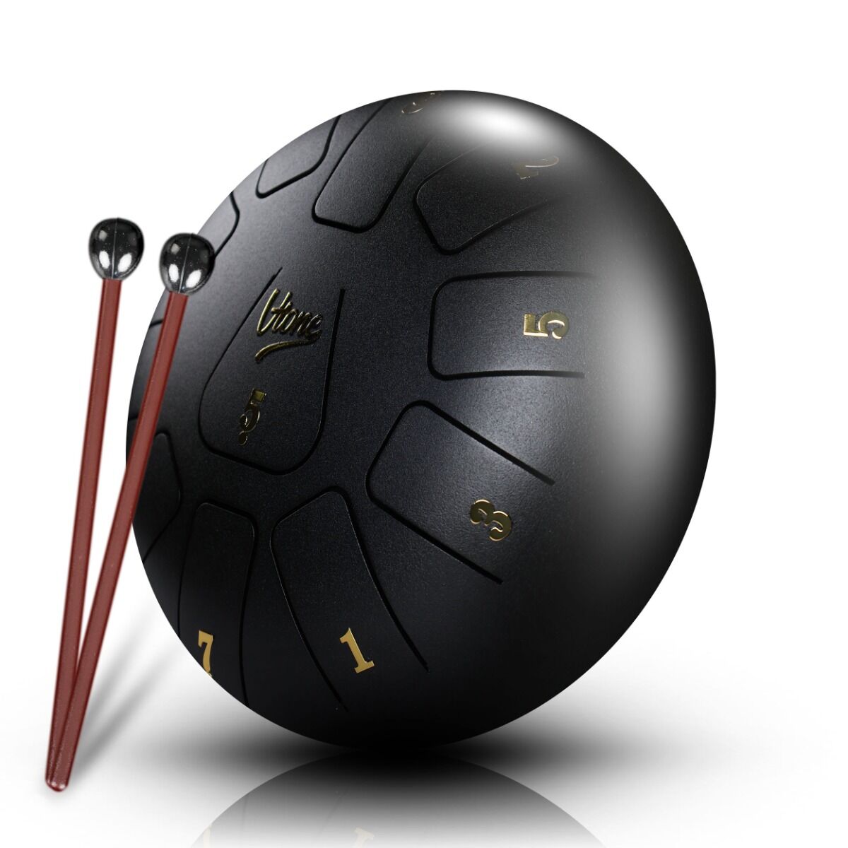 Tongue Drum 8" Sort inkl. Tilbehør (11 Toner)