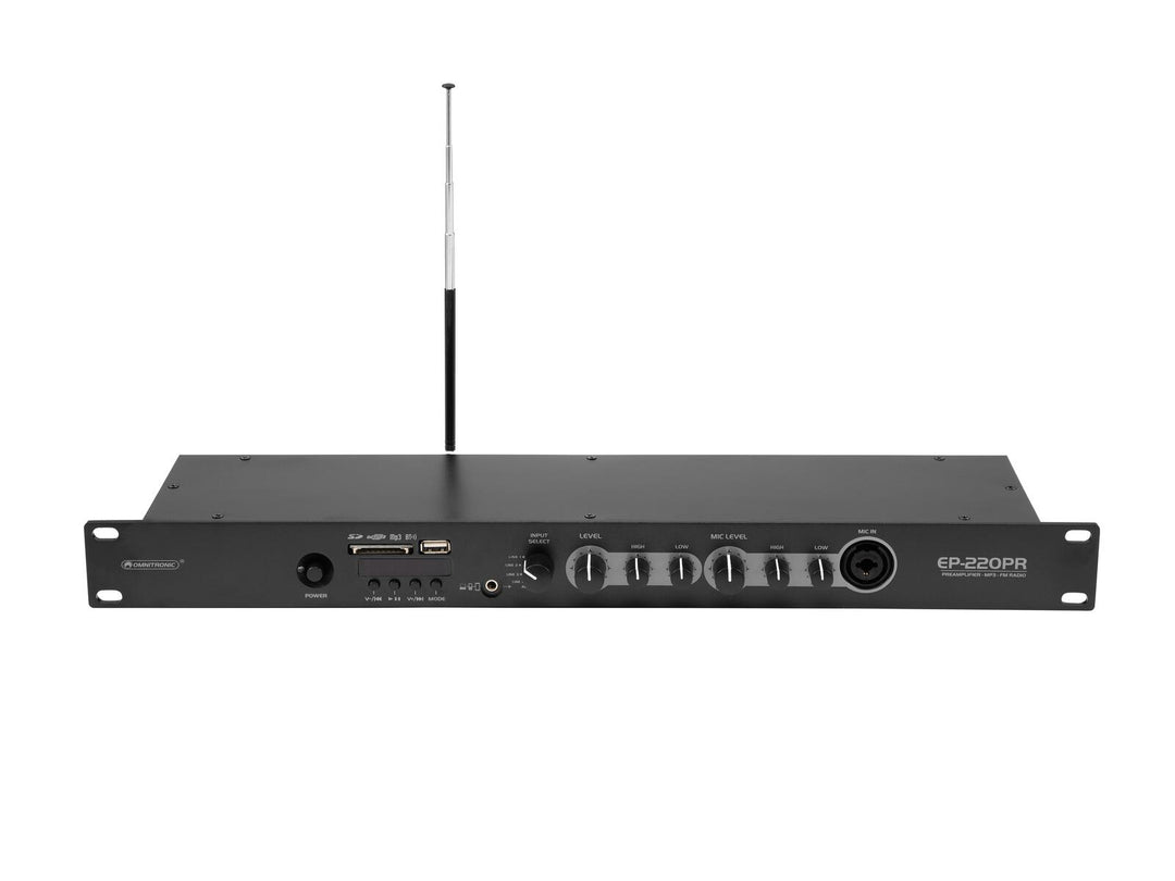 OMNITRONIC EP-220PR forforsterker med MP3-spiller og FM-radio