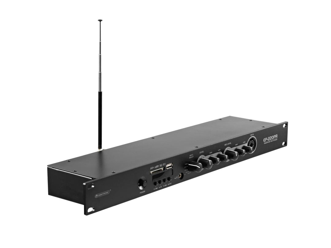 OMNITRONIC EP-220PR forforsterker med MP3-spiller og FM-radio