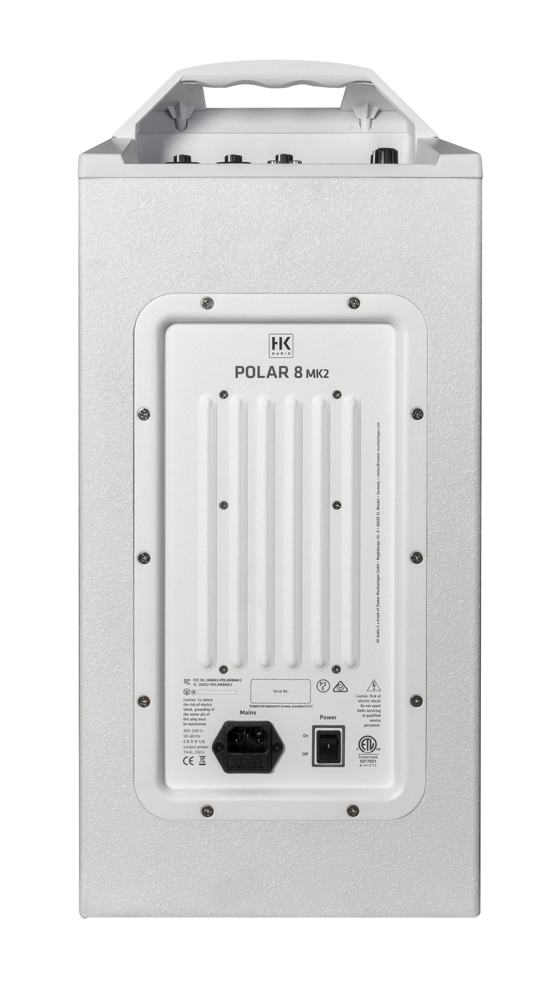 HK Audio POLAR 8 MK2 White aktivt søyle-PA-system 1200W med Bluetooth