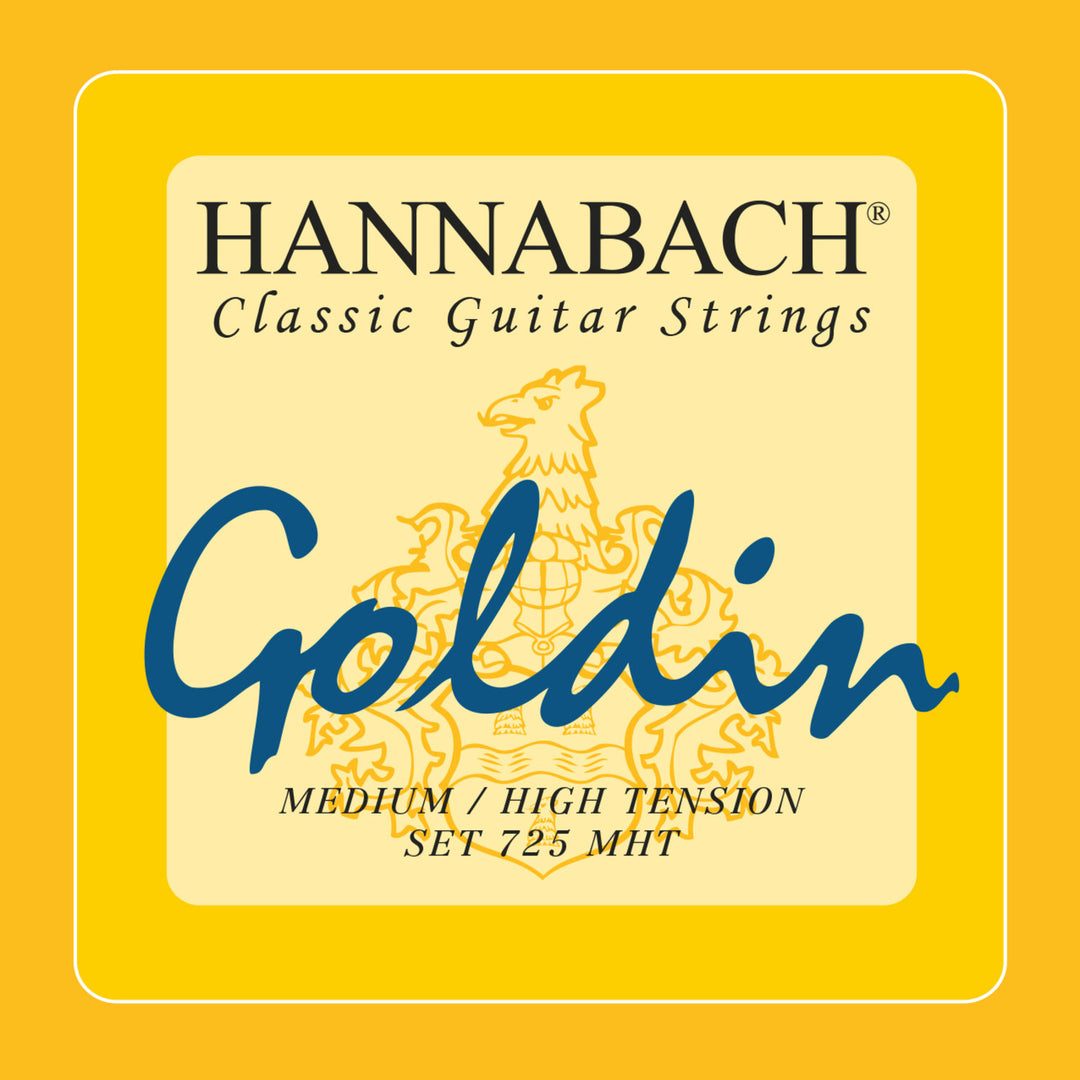 Hannabach strenger til klassisk gitar Series 725 Medium/High Tension Goldin - sett middels-høy (725MHT)
