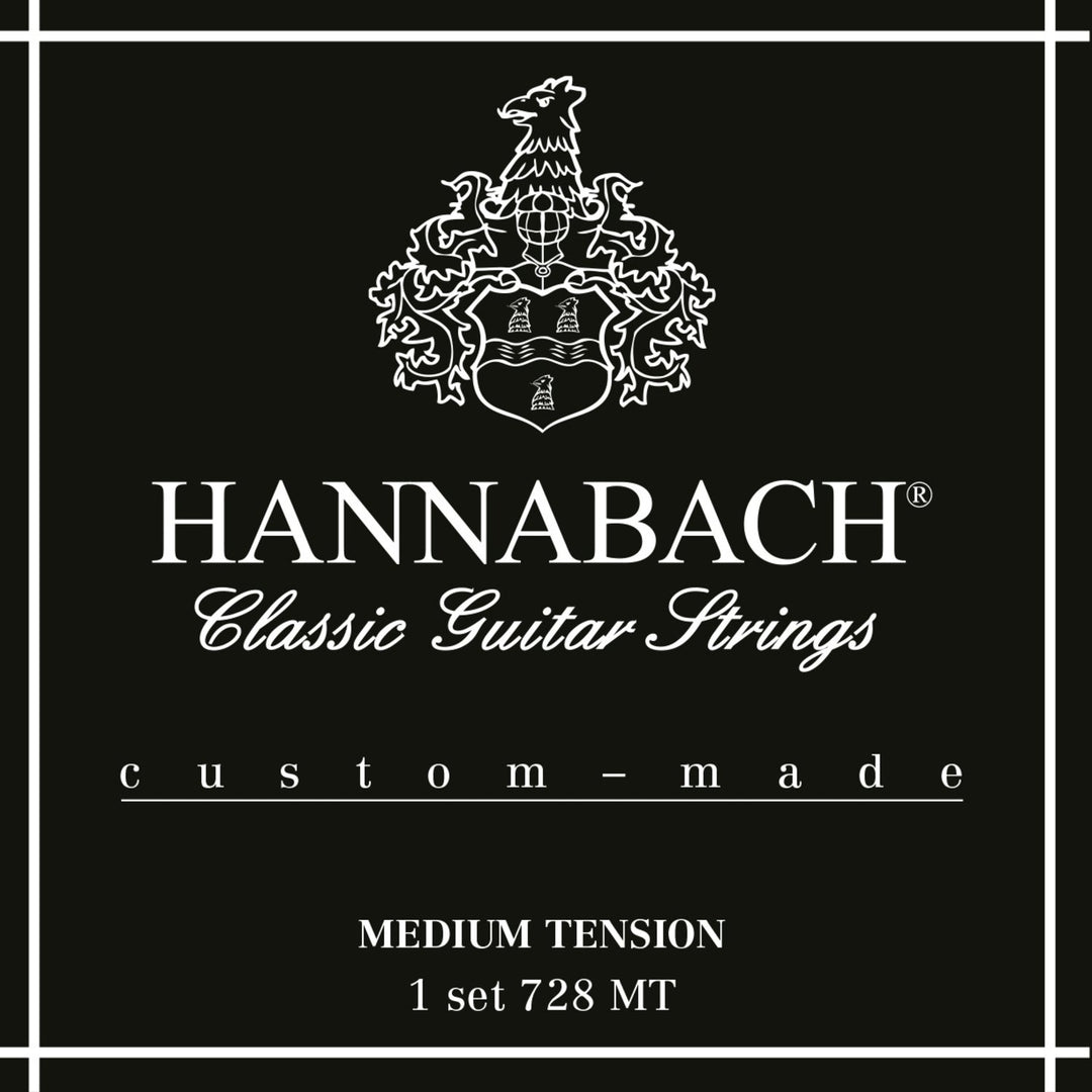Hannabach strenger for klassiske gitarer serie 728 medium spenning spesiallaget - sett medium spenning (728MT)