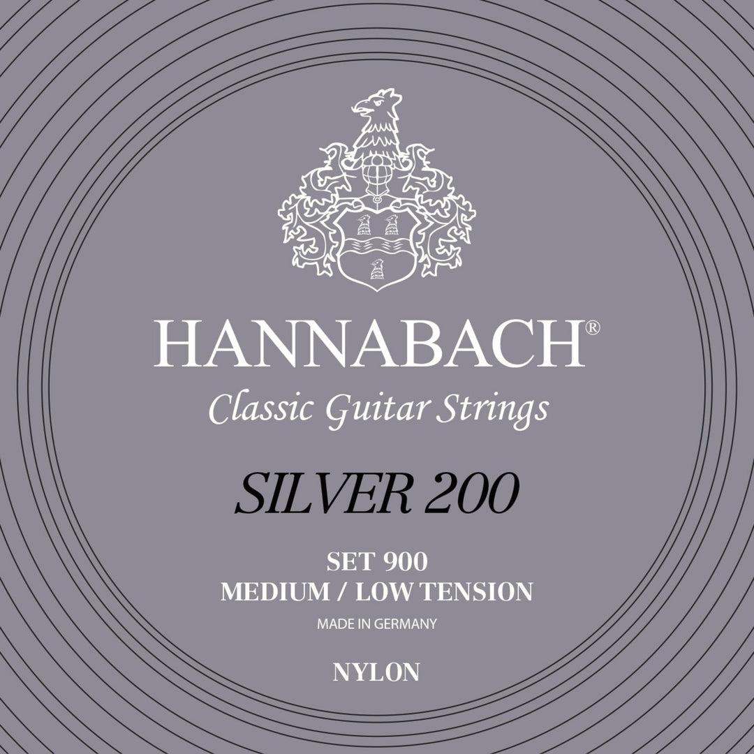 Hannabach strenger for klassisk gitar Serie 900 Medium/Low Tension Silver 200 - sett medium lav (900MLT)