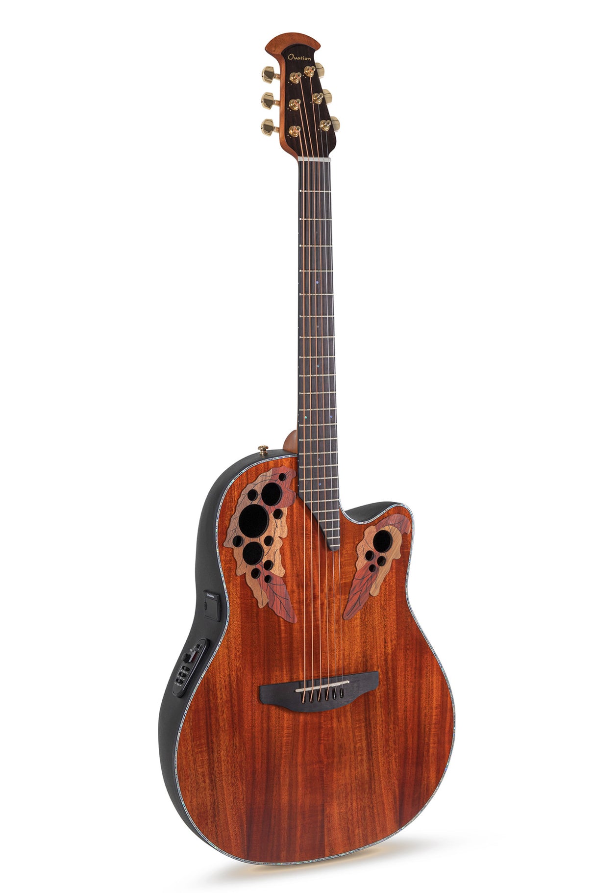 Ovation elektroakustisk Gitarer Celebrity Elite Plus Mid Cutaway - flammet koa (CE44P-FKOA-G)