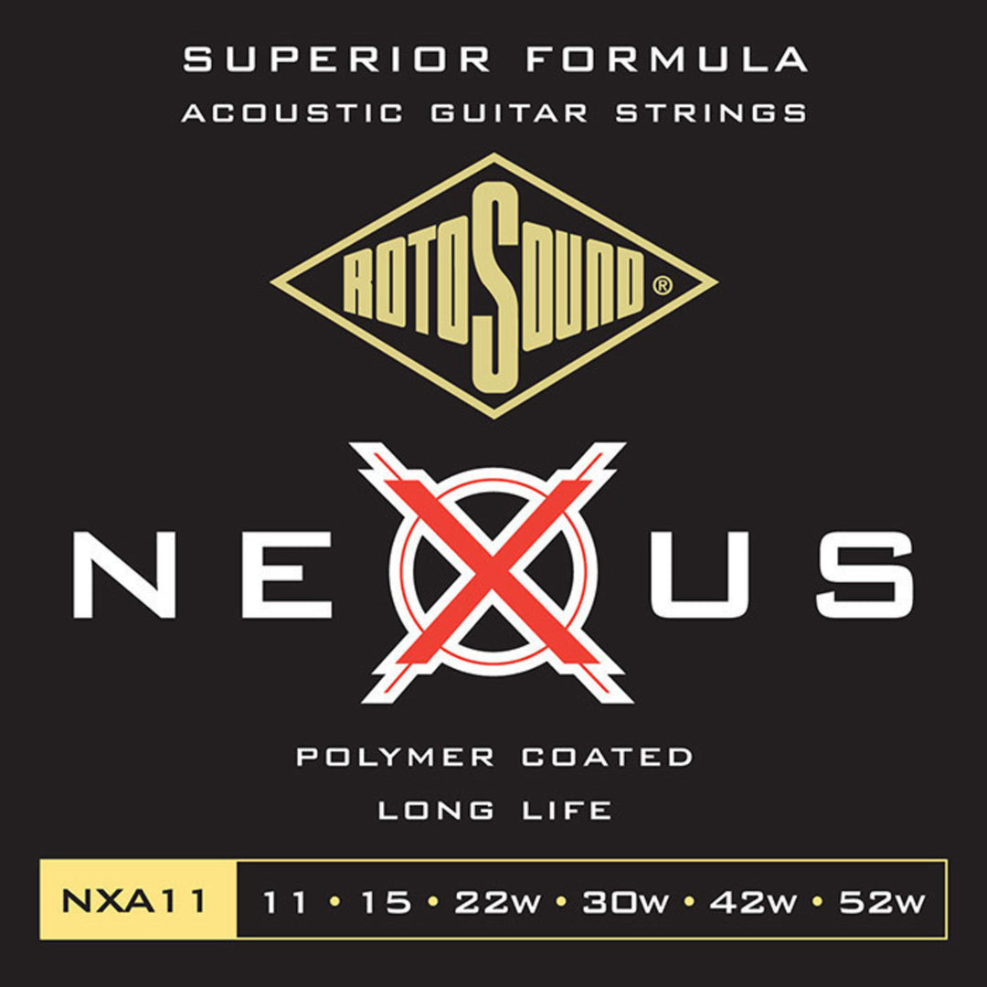 Rotosound strenger for akustisk Gitarer Nexus Coated – sett Light 11-52 (NXA11)