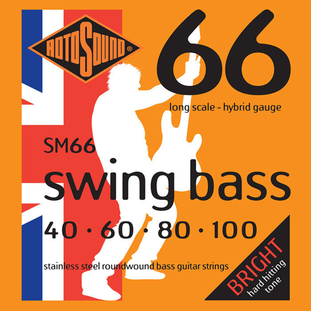 Rotosound elbass-strenger Swing Bass 66 - Sett 4-strengers Hybrid 40-100 (SM66)
