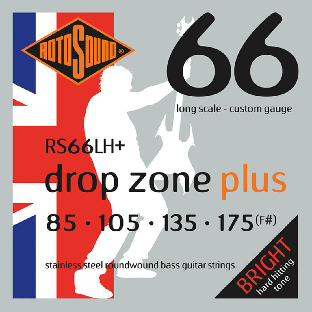 Rotosound E-bass-strenger Swing Bass 66 - Sett for 4-strengers DROP ZONE PLUS Custom 85-175 (RS66LH+)
