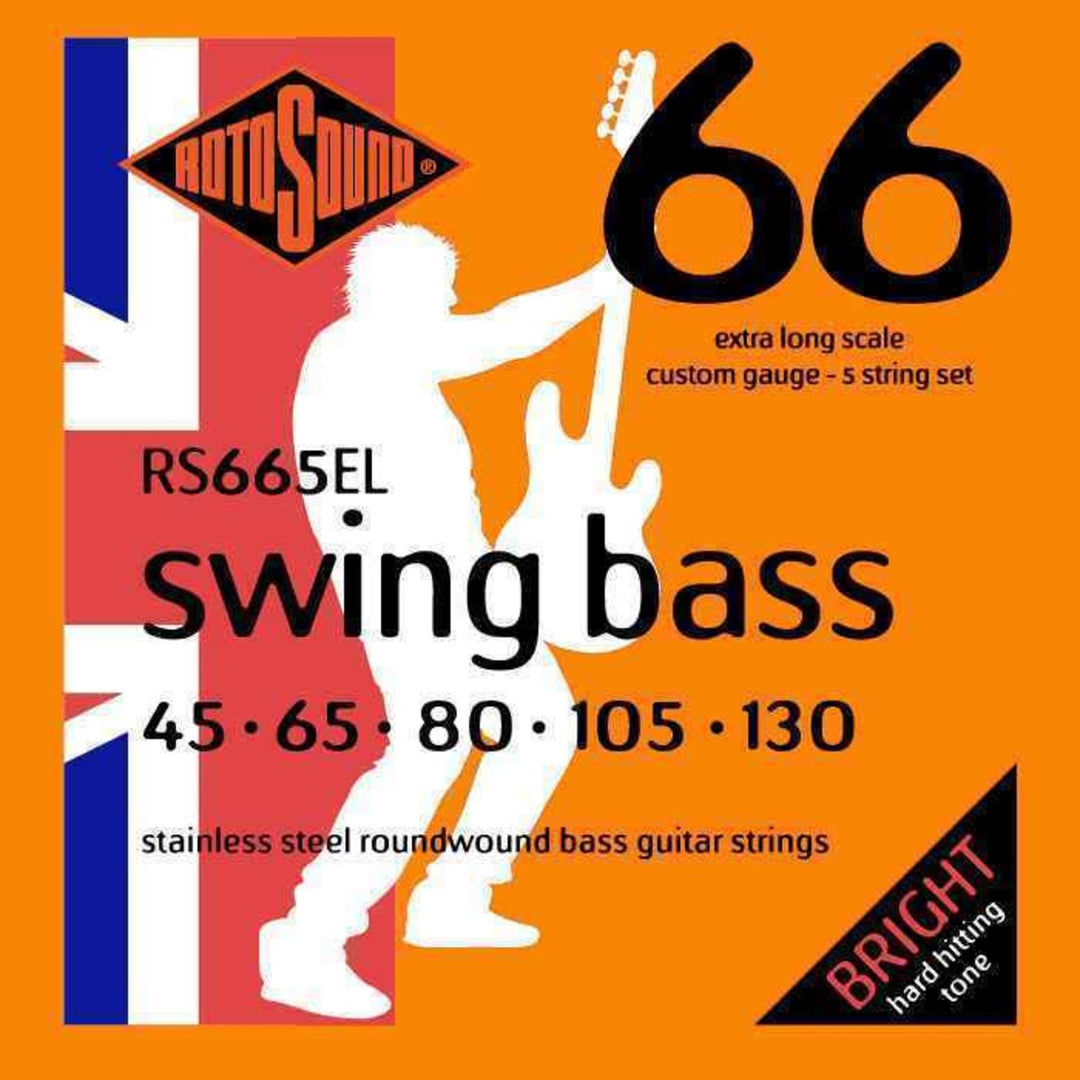 Rotosound E-bass-strenger Swing Bass 66 - Sett for 5-strengers ekstra lang Custom 45-130 (RS665EL)