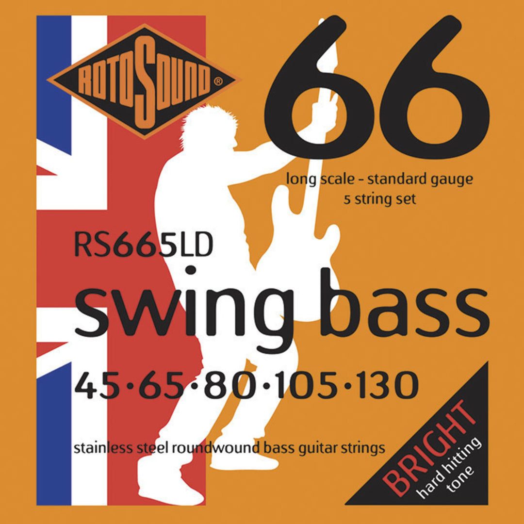 Rotosound E-bass-strenger Swing Bass 66 - Sett for 5-strengers rustfritt stål Standard 45-130 (RS665LD)