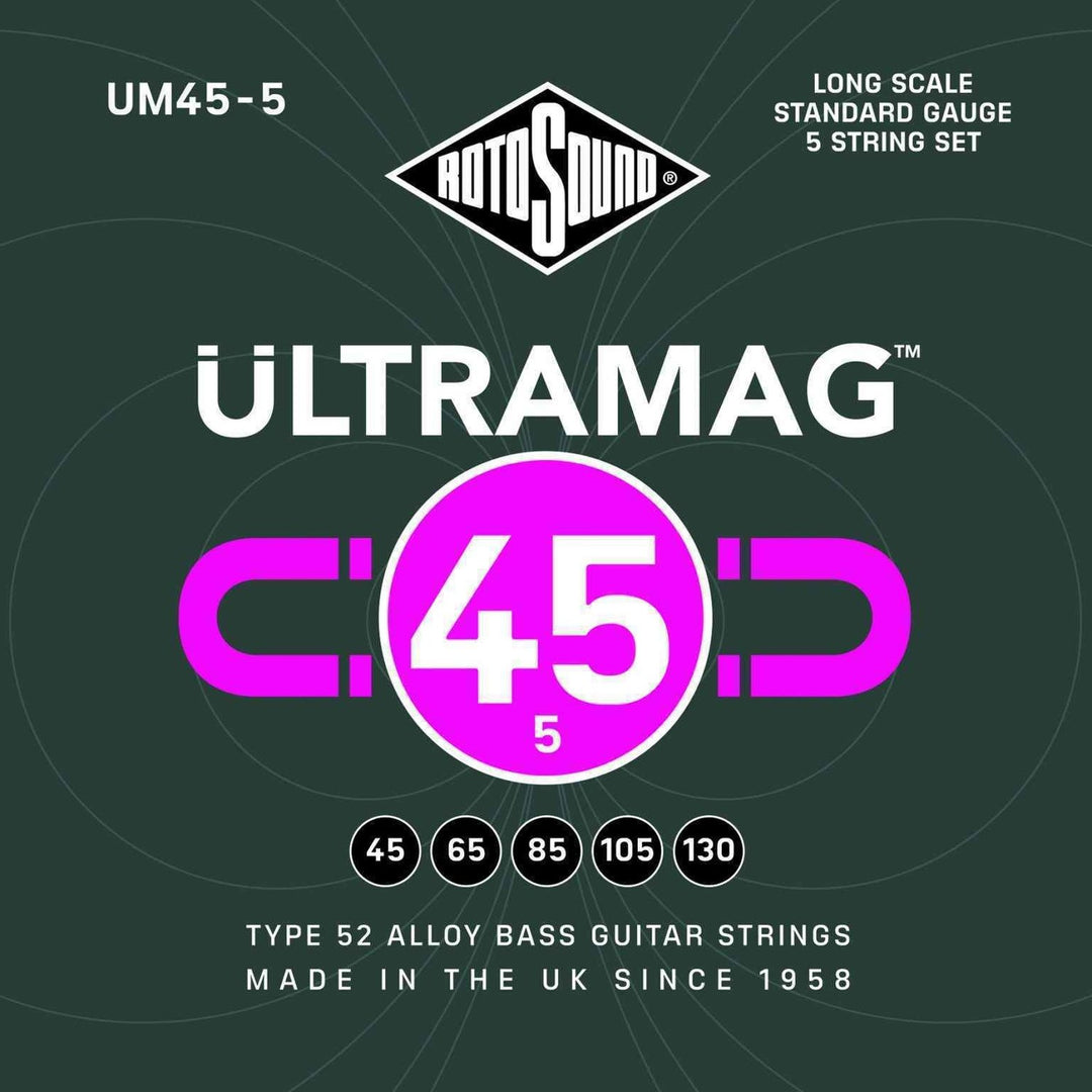 Rotosound elbass-strenger Ultramag - sett 5-strengers Standard 45-130 (UM45-5)
