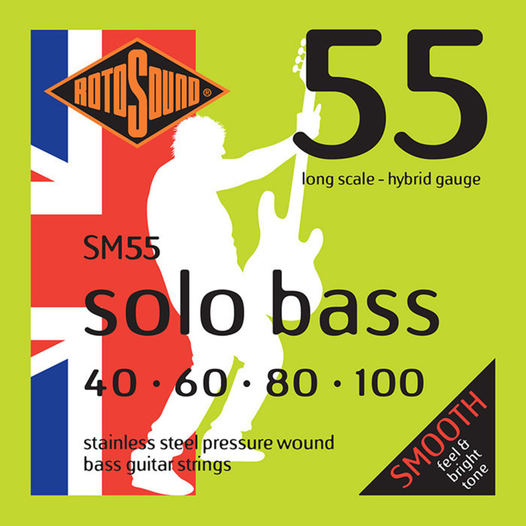 Rotosound elbass-strenger Solo Bass 55 - sett 4-strengs Hybrid 40-100 (SM55)