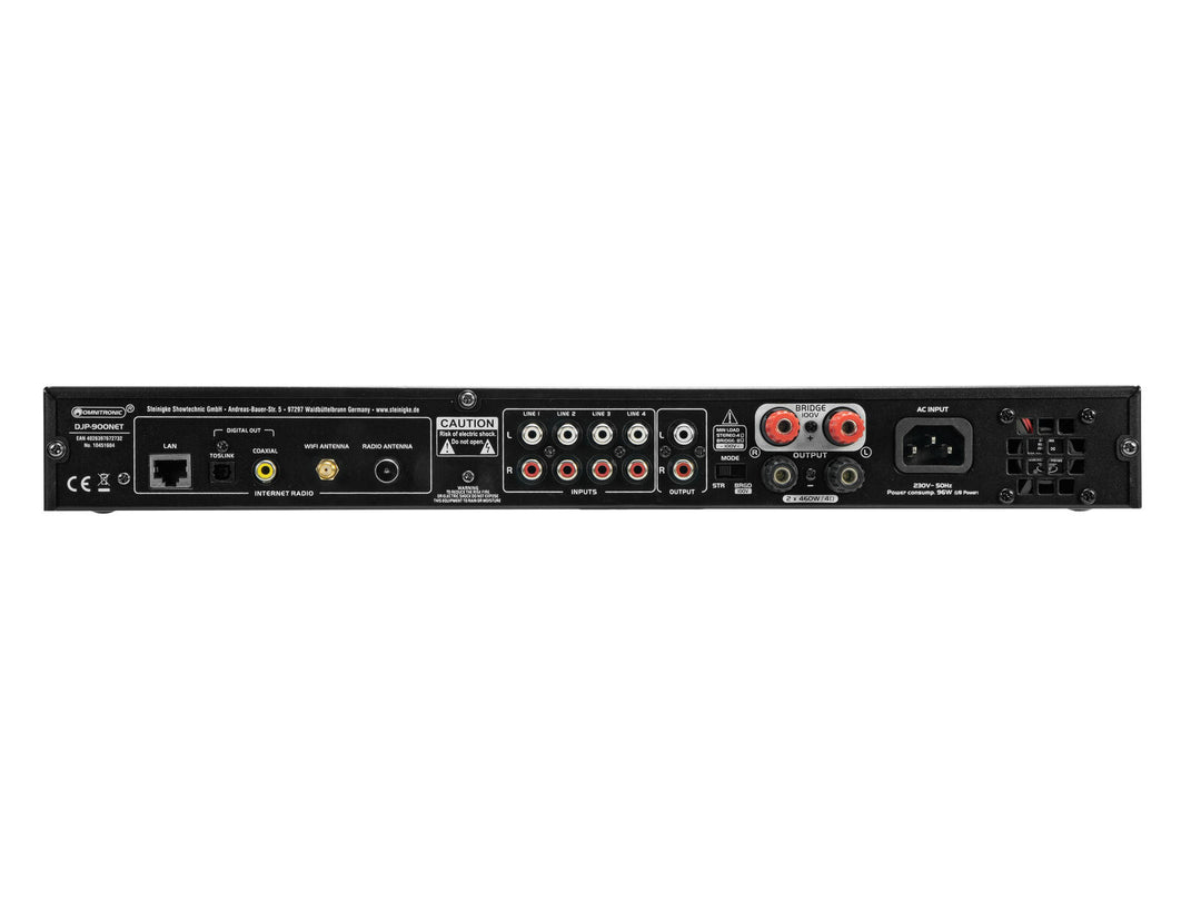 OMNITRONIC DJP-900NET Class D-forsterker med internettradio