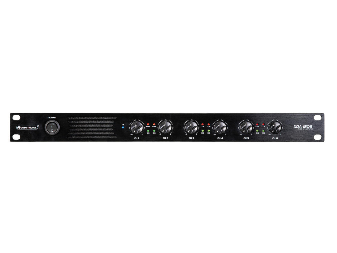 OMNITRONIC XDA-1206 6-kanals Class D Forsterker