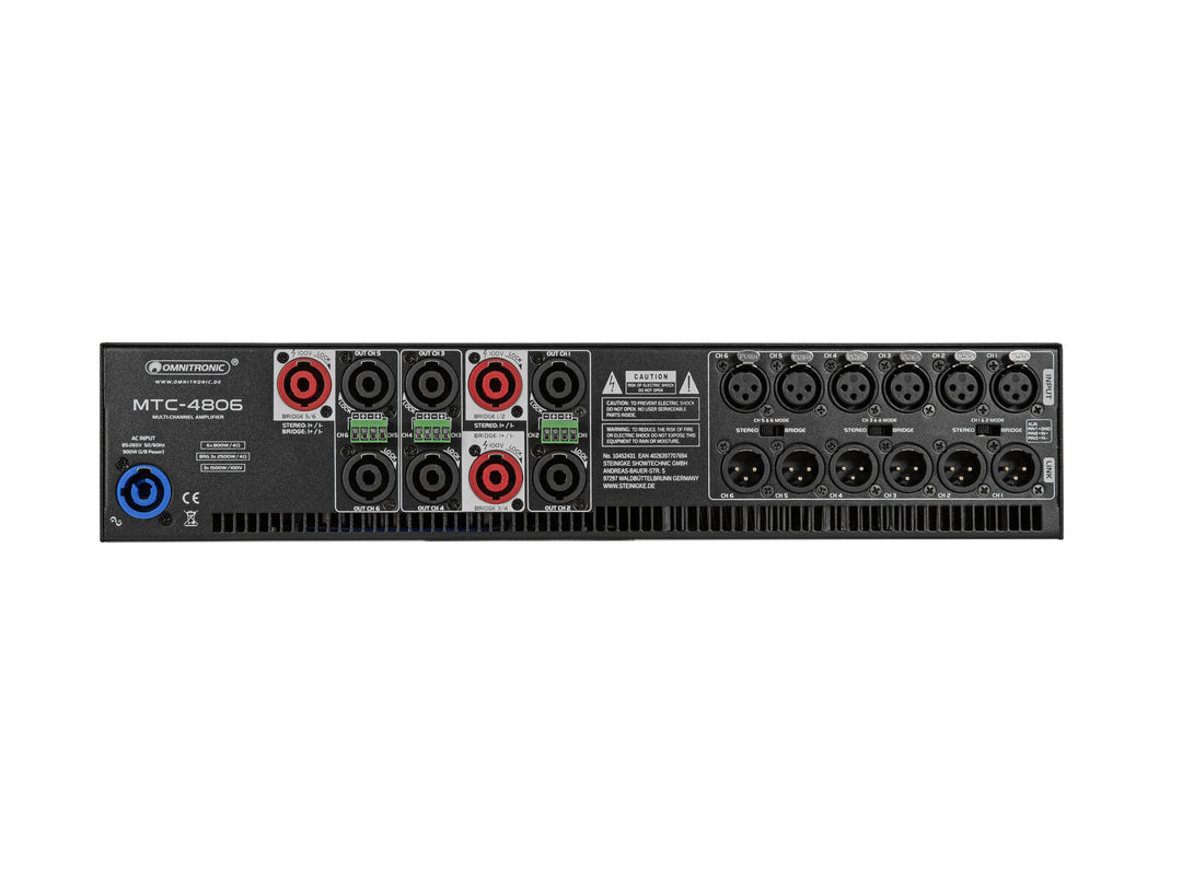 OMNITRONIC MTC-4806 6-kanals forsterker