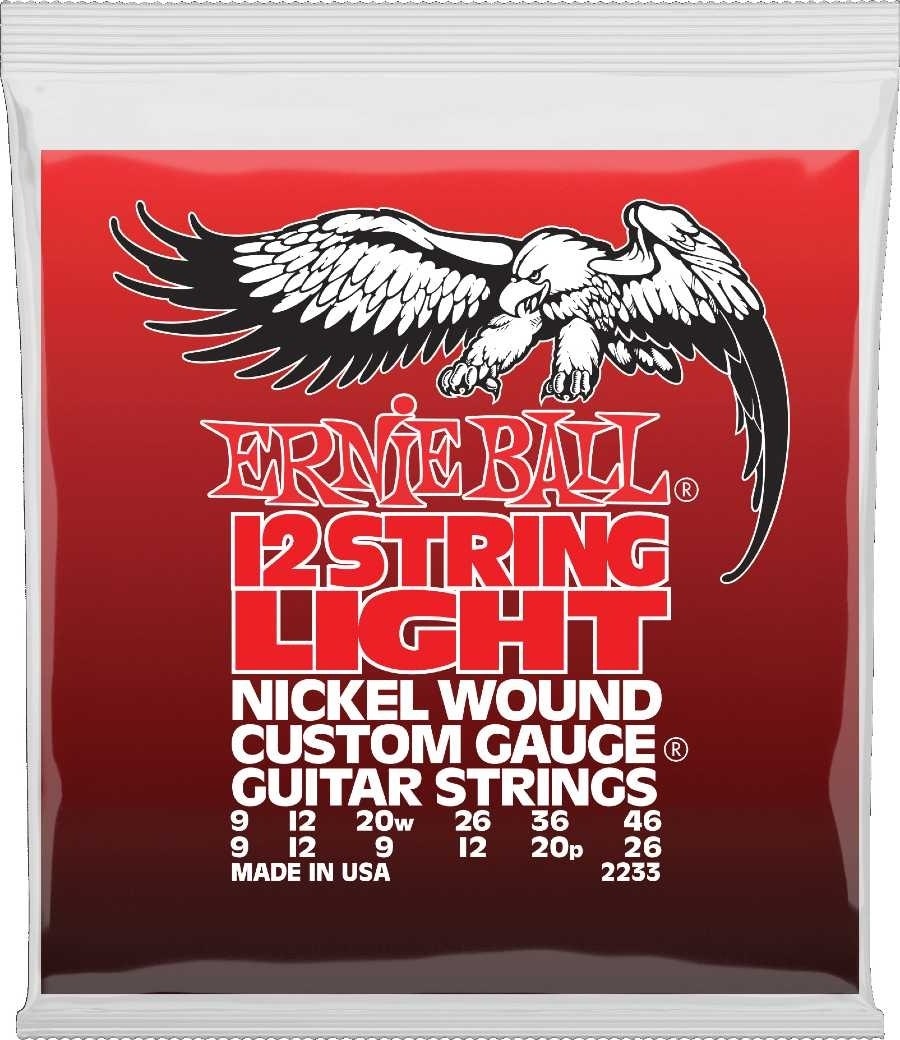 Ernie Ball 2233 12-strengers Elektrisk Gitar Light Slinky Nikkel