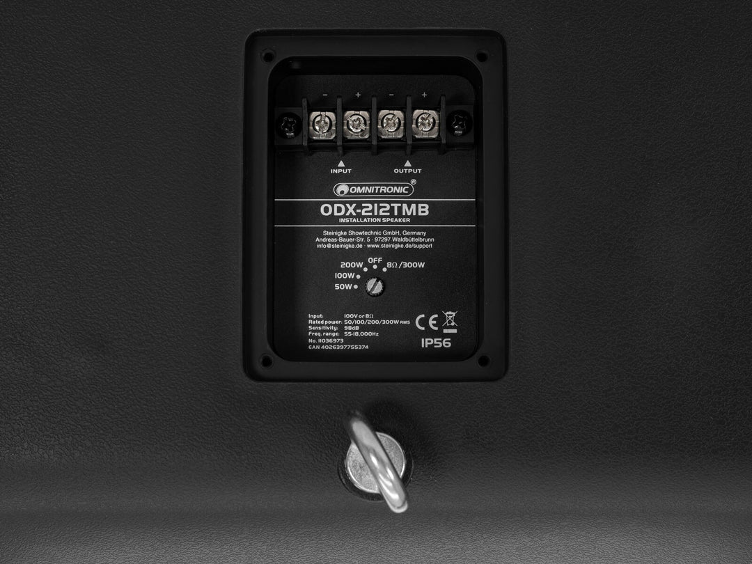 OMNITRONIC ODX-212TMB installasjonshøyttaler 100V black