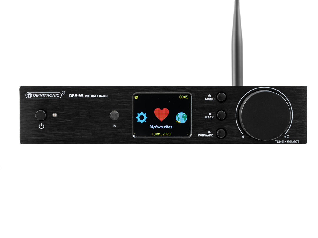 OMNITRONIC DRS-95 Internett-radio med DAB+ og Bluetooth