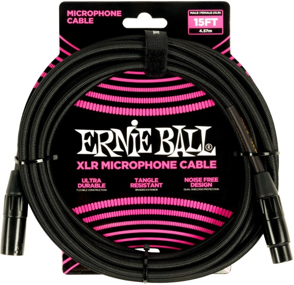 Ernie Ball 6391 Flettet Mikrofonkabel, 4,5 Meter