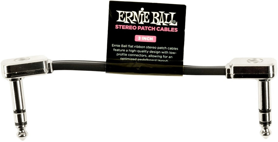 Ernie Ball-6407 Stereo (TRS) flat patchkabel 7,5cm