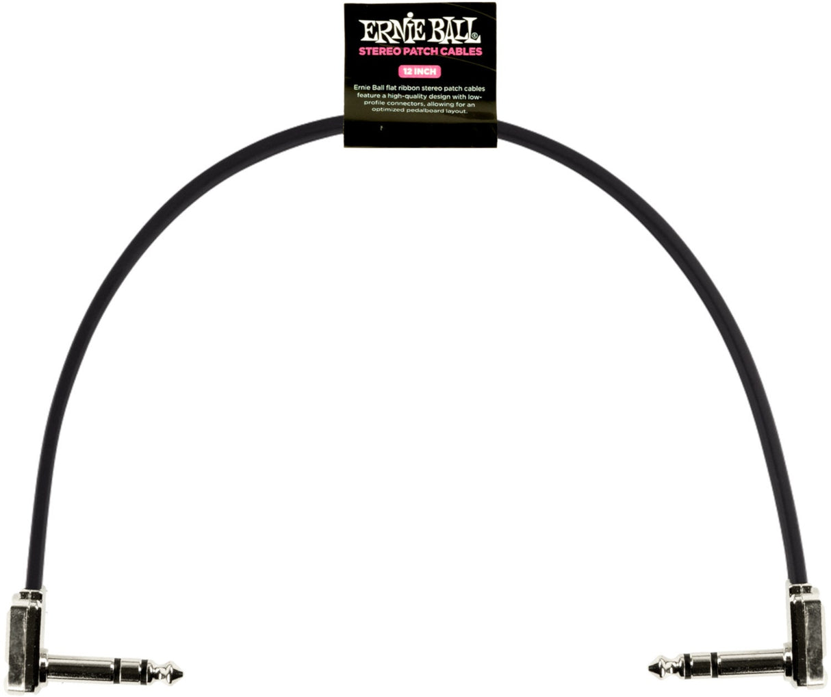 Ernie Ball-6409 Stereo (TRS) flat patchkabel, 30 cm.