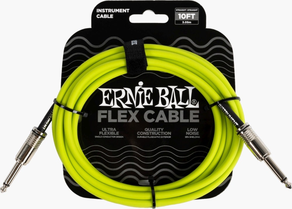 Ernie Ball 6414 FLEX instrumentkabel 3 m - Grønn