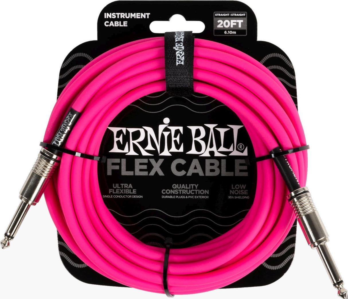 Ernie Ball 6418 FLEX instrumentkabel 6 m - Rosa