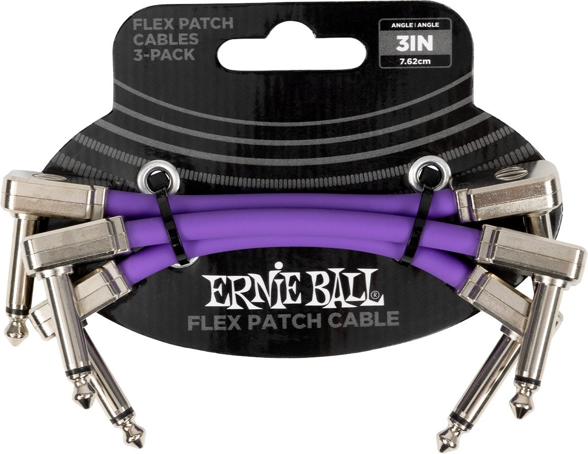 Ernie Ball 6451 Flex Patchkabel Lilla 7,5cm 3-pakning