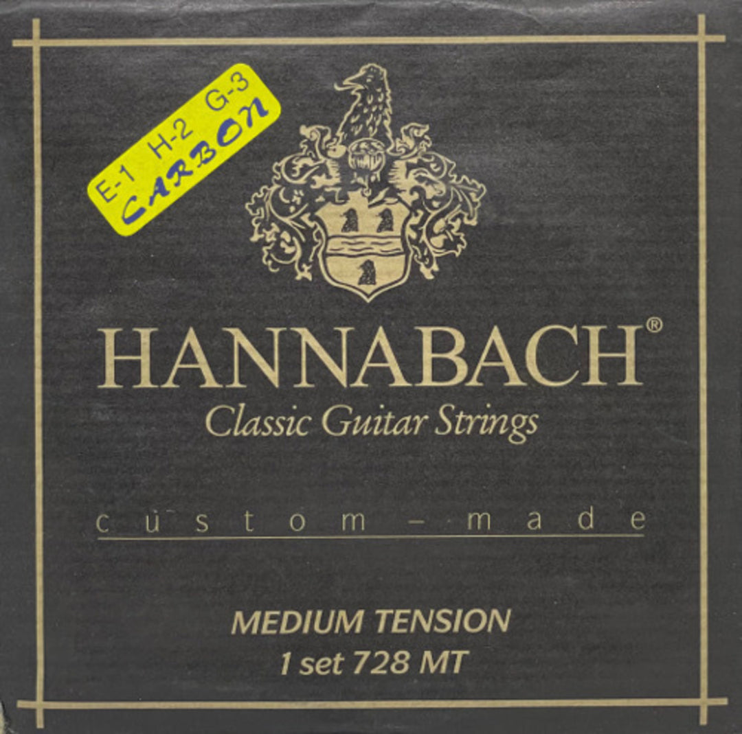 Hannabach strenger for klassisk gitar Series 728 Custom Made Carbon - sett med karbon diskant (728MTC)