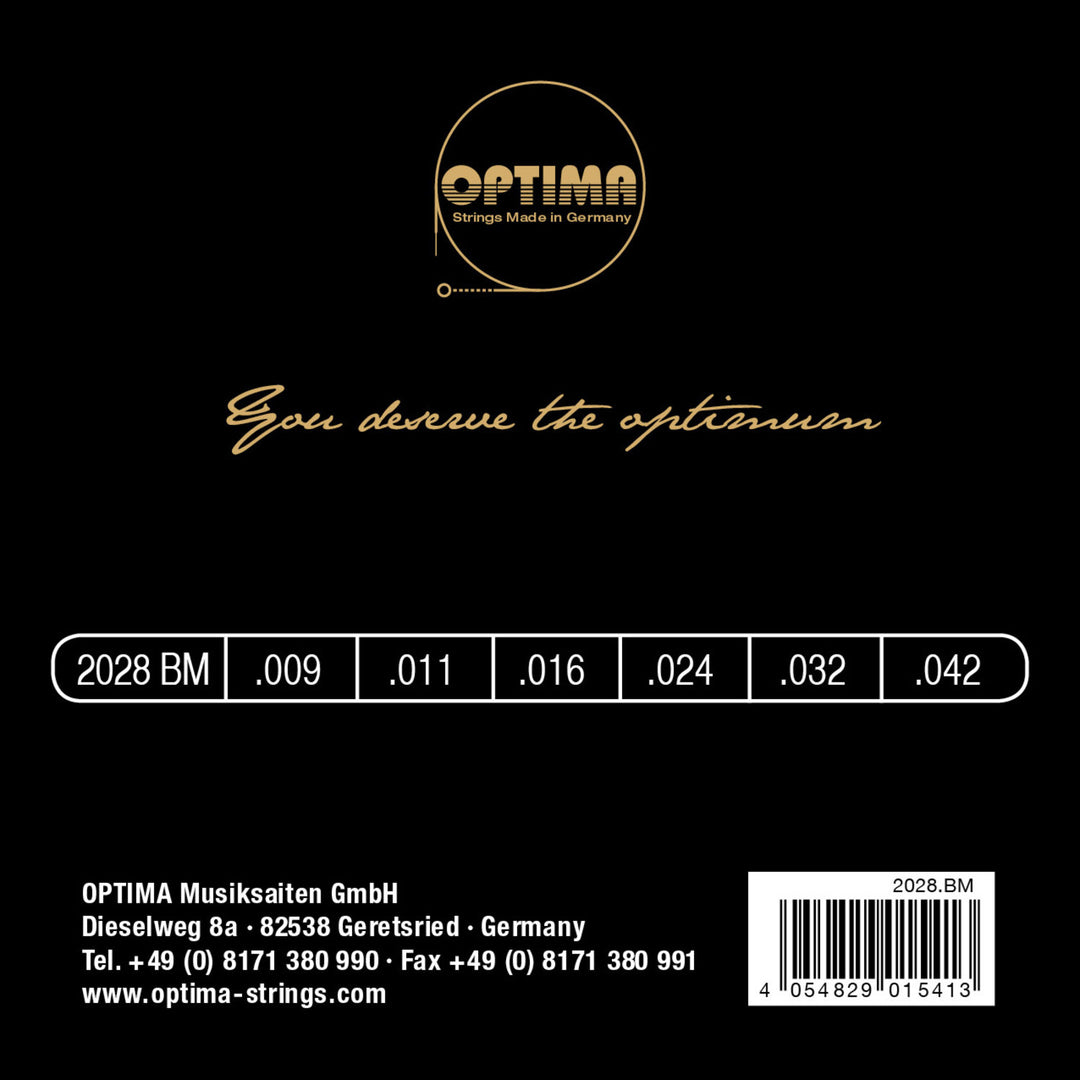 Optima strenger for elgitar Gold strings rundspunnet - Sett (2028BM)