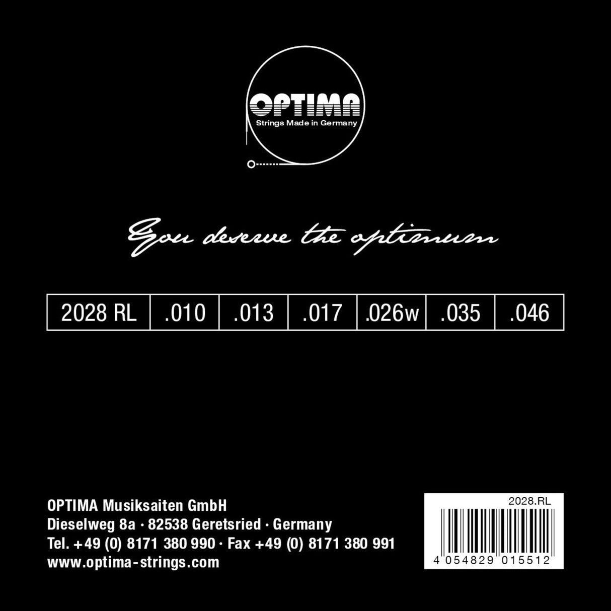Optima-strenger til E-gitar Gold strings round wound – sett (2028 RL)
