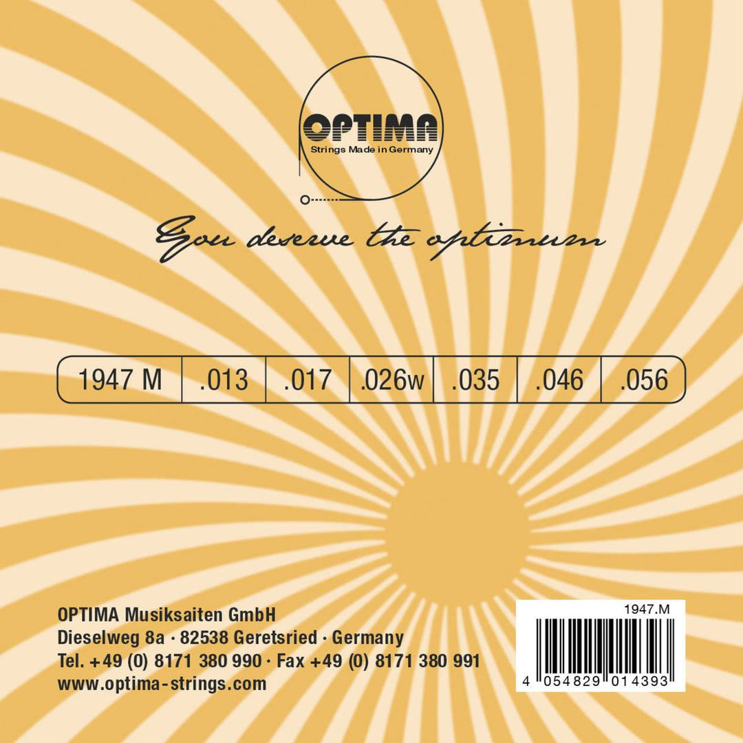 Optima strenger til el-gitar Jazz Swing Krom Round Wound - Sett (1947M)