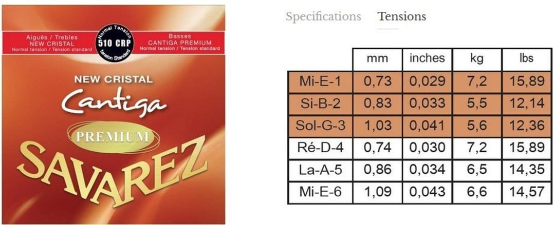 Savarez strenger til klassisk gitar New Cristal Cantiga Premium - Normalsett (510CRP)