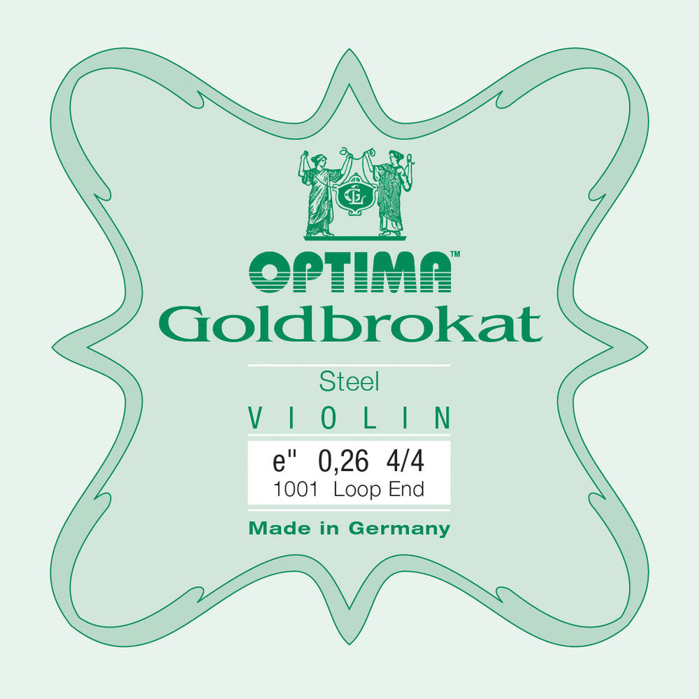 Optima Goldbrokat E-streng 4/4-fiolin, 0,26 mm, løkke