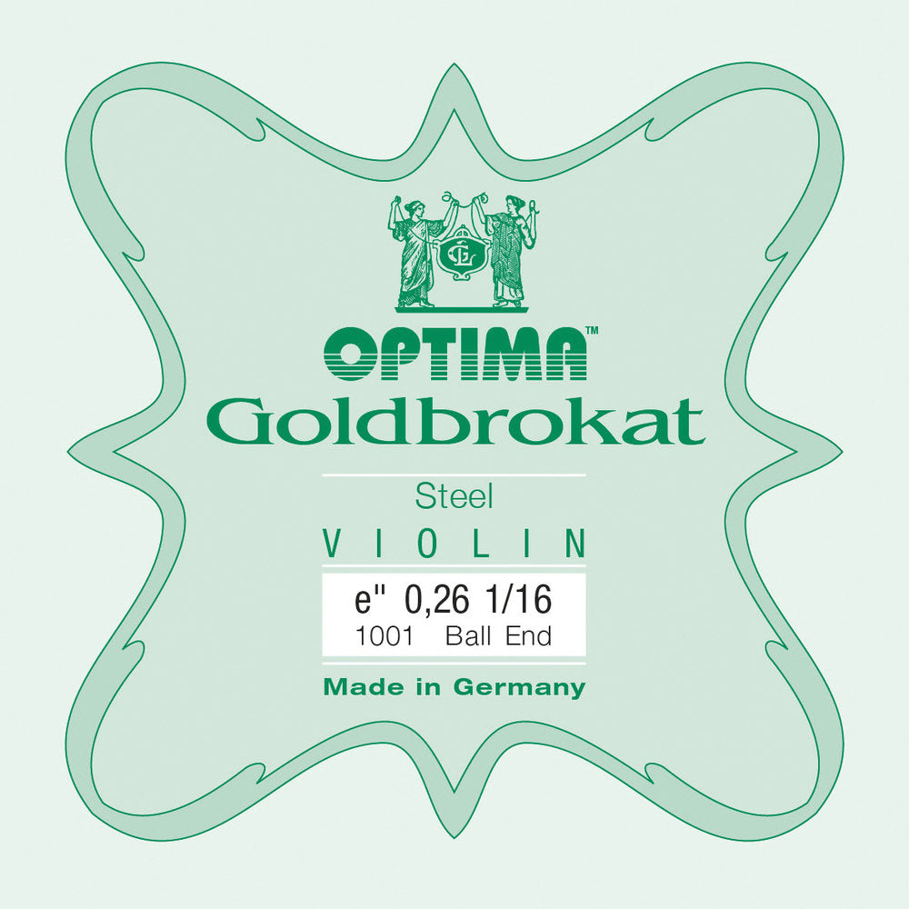 Optima Goldbrokat E-streng 1/16-fiolin, 0,26 mm, kule