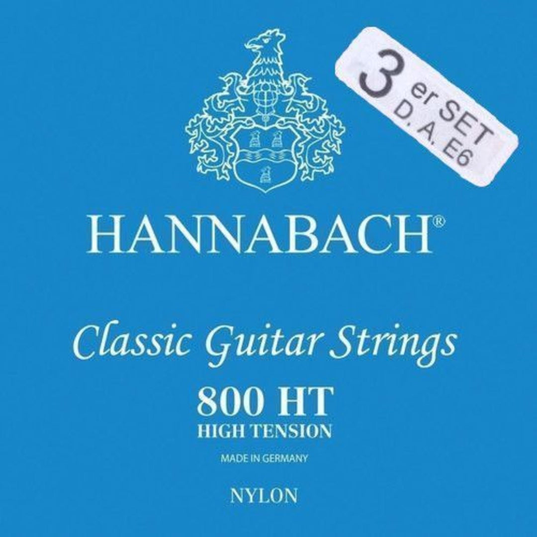 Hannabach strenger for klassisk Gitarer Serie 800 High tension sølvbelagt - sett med 3 bass (8007HT)