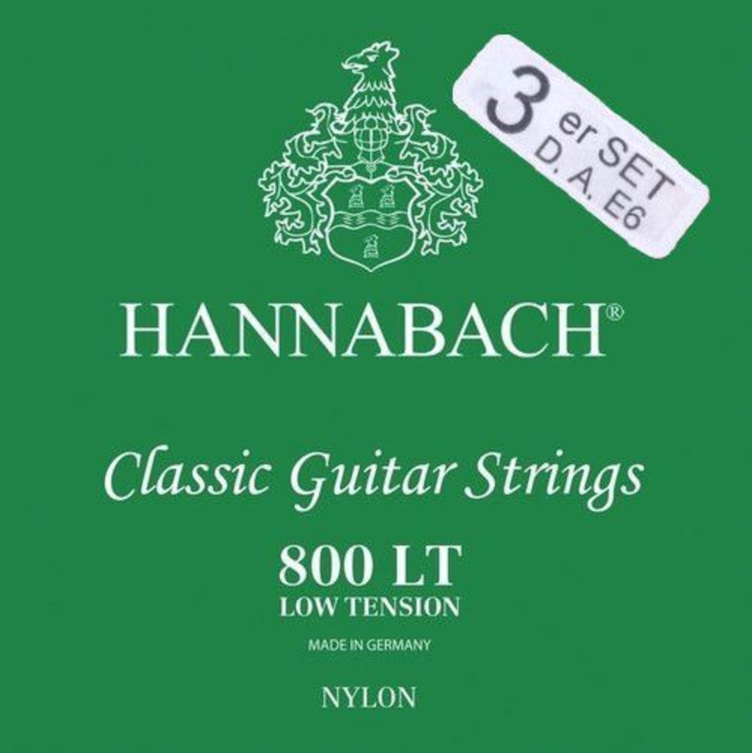 Hannabach strenger for klassisk Gitarer Serie 800 Low tension sølvbelagt - sett med 3 bass (8007LT)
