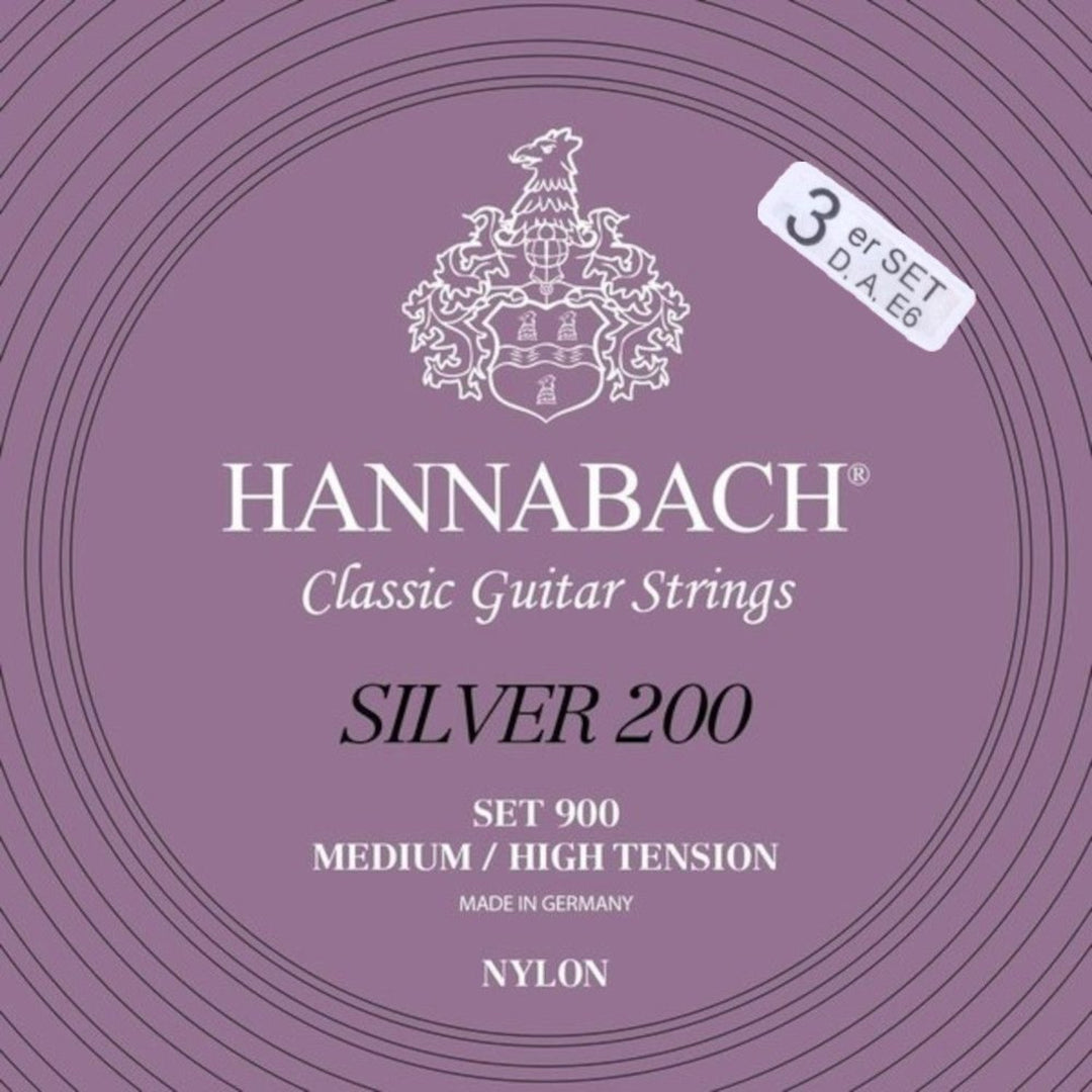 Hannabach-strenger til klassisk Gitarer Serie 900 Medium/High Tension Silver 200 – 3er bass med-hi (9007MHT)