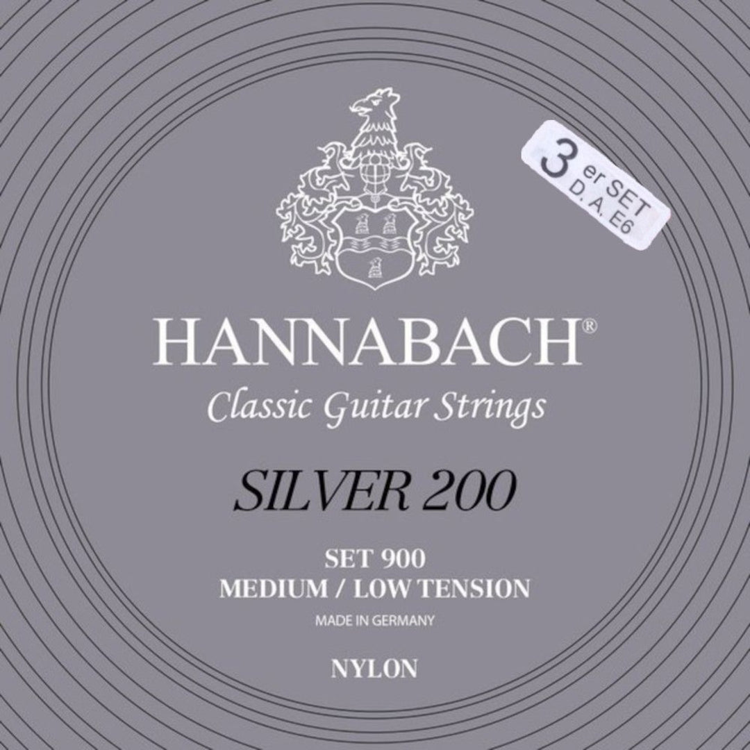 Hannabach-strenger til klassisk Gitarer Serie 900 Medium/Low Tension Silver 200 – 3er bass med-low (9007MLT)