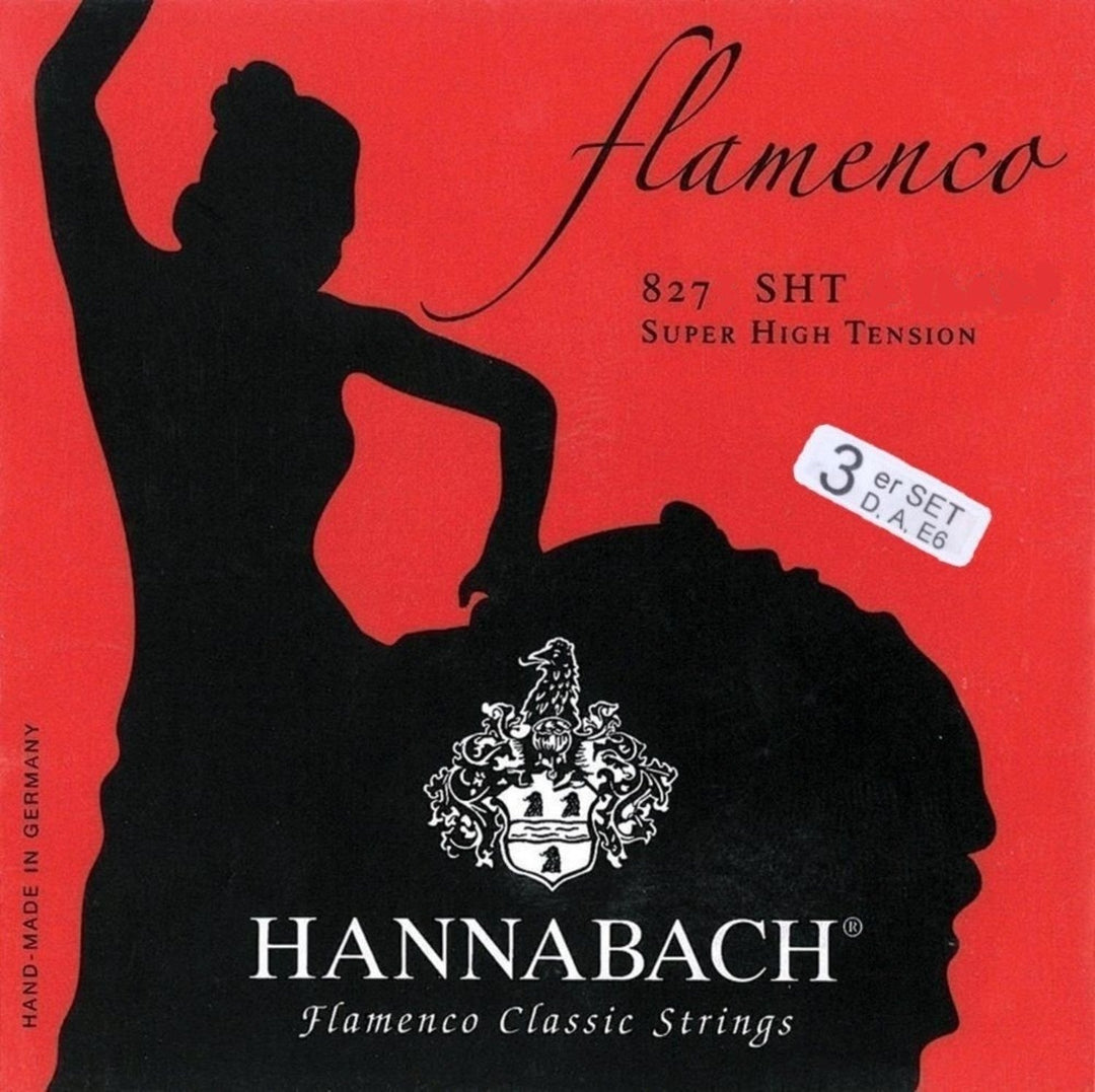 Hannabach strenger til klassisk gitar Serie 827 Super High Tension Flamenco - sett med 3 bass-strenger (8277SHT)