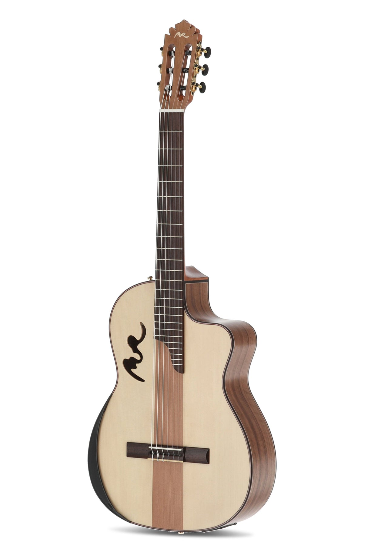 Manuel Rodriguez Elektroakustisk Café Cortado Cutaway - Curly Walnut (sateng)