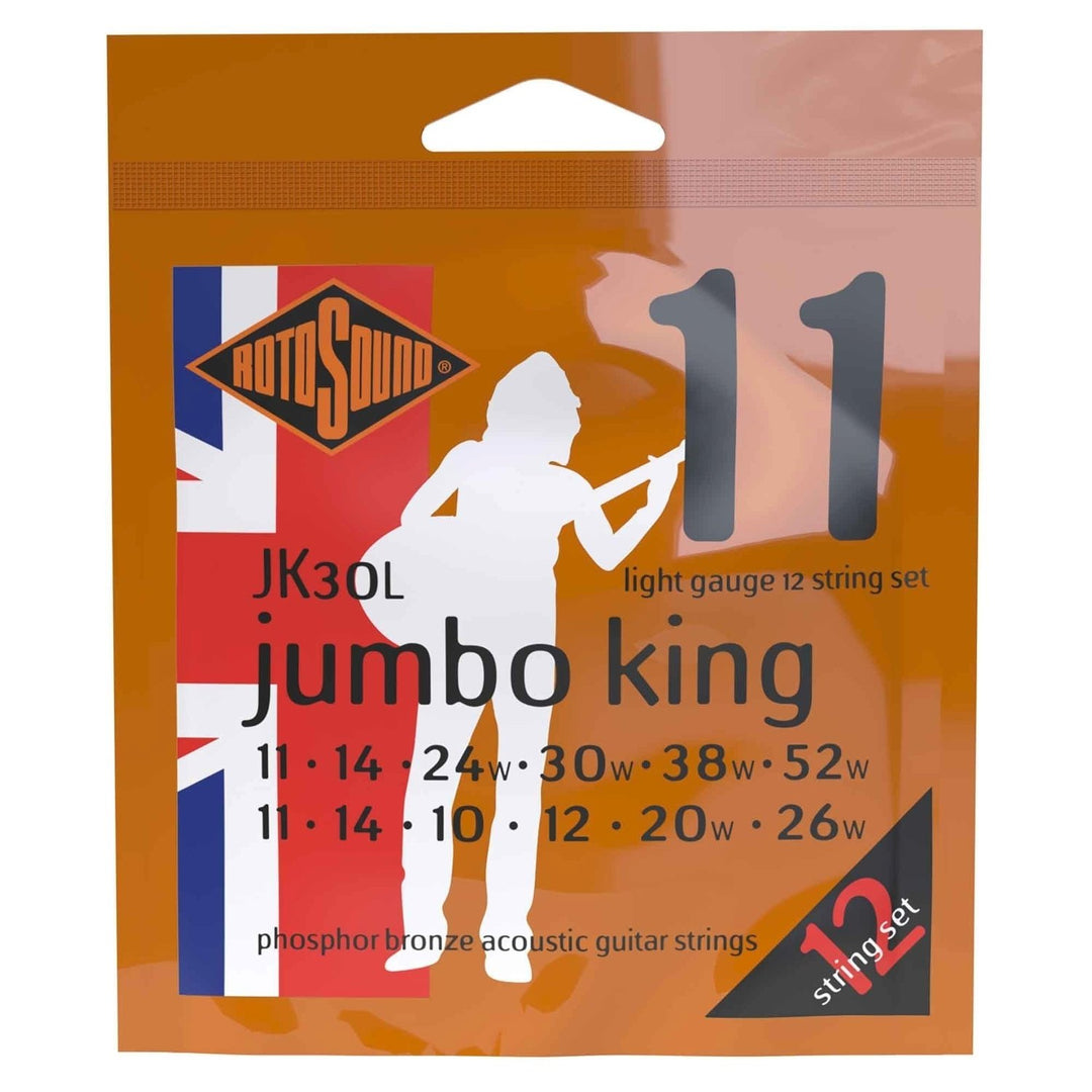 Rotosound Strenger til akustisk Gitarer Jumbo King - Sett 12-strengers lette 11-52 (JK30L)