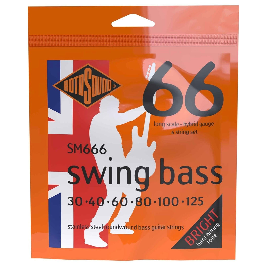 Rotosound E-bass-strenger Swing Bass 66 - sett 6-strengs rustfritt stål Hybrid 30-125 (SM666)