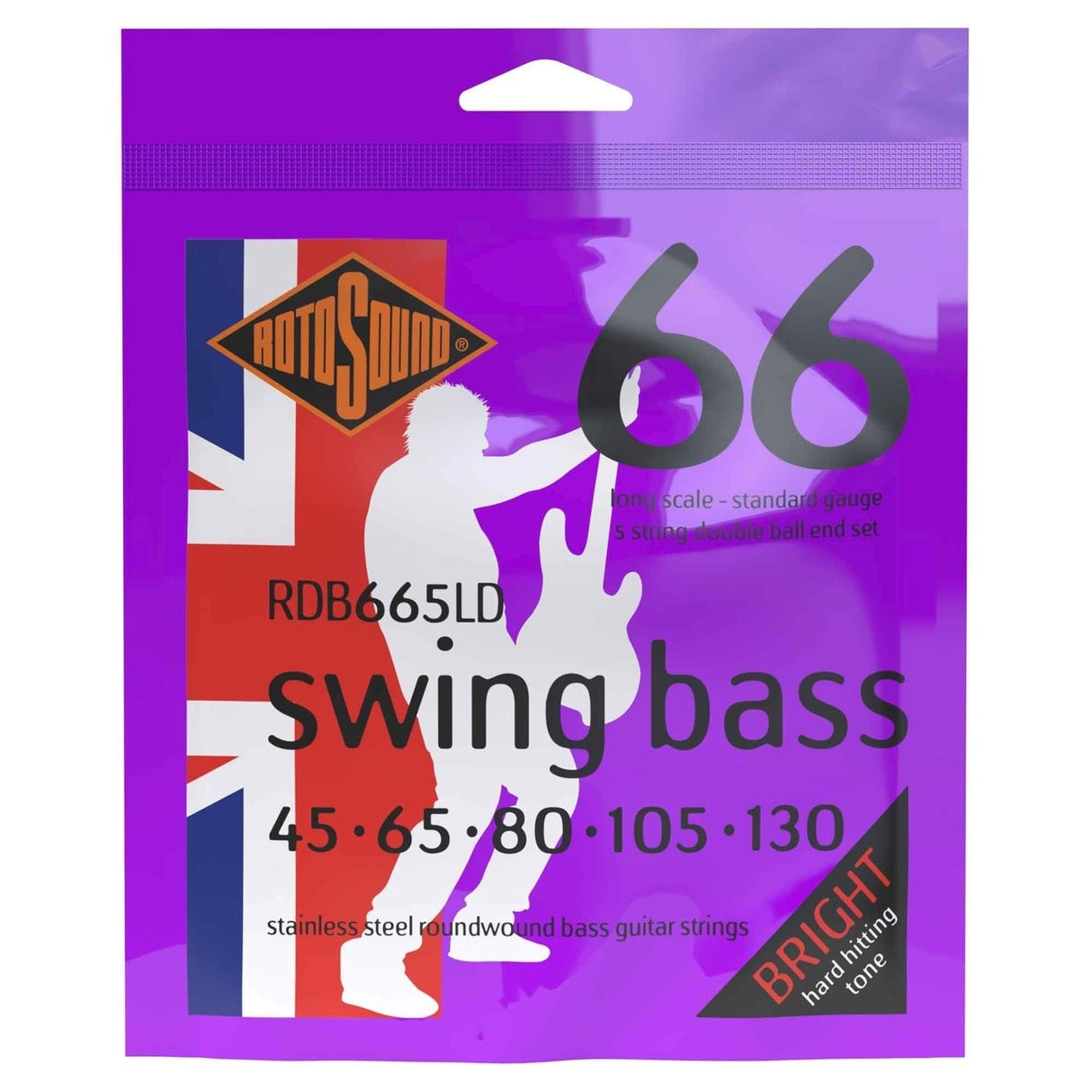 Rotosound E-bass-strenger Swing Bass 66 Double Ball End - sett 5-str. Standard 45-105 Double Ball (RDB665LD)