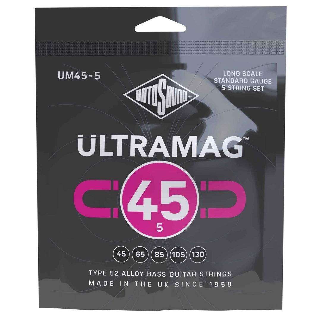 Rotosound elbass-strenger Ultramag - sett 5-strengers Standard 45-130 (UM45-5)