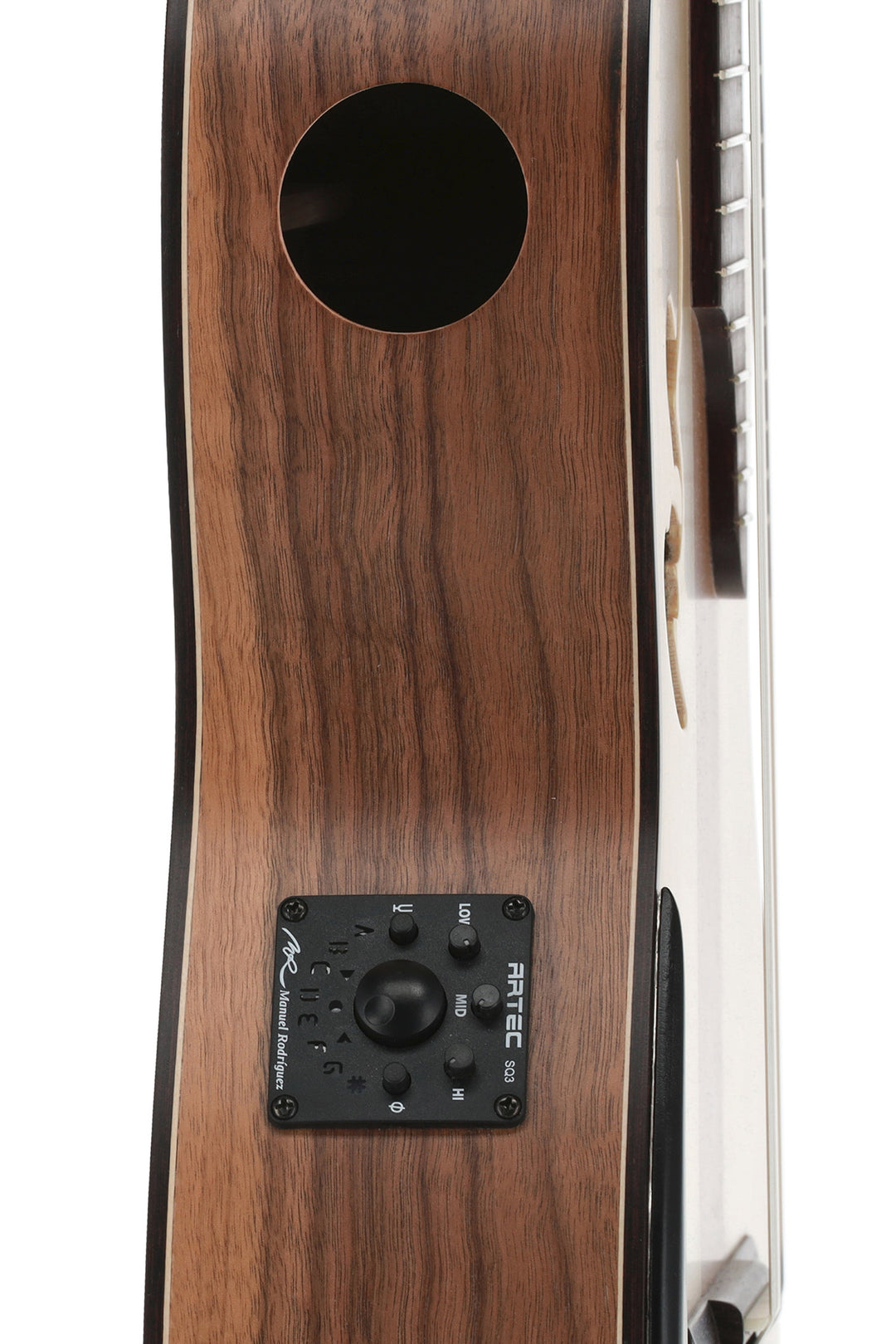 Manuel Rodriguez Elektroakustisk Café Cortado Cutaway - Curly Walnut (sateng)